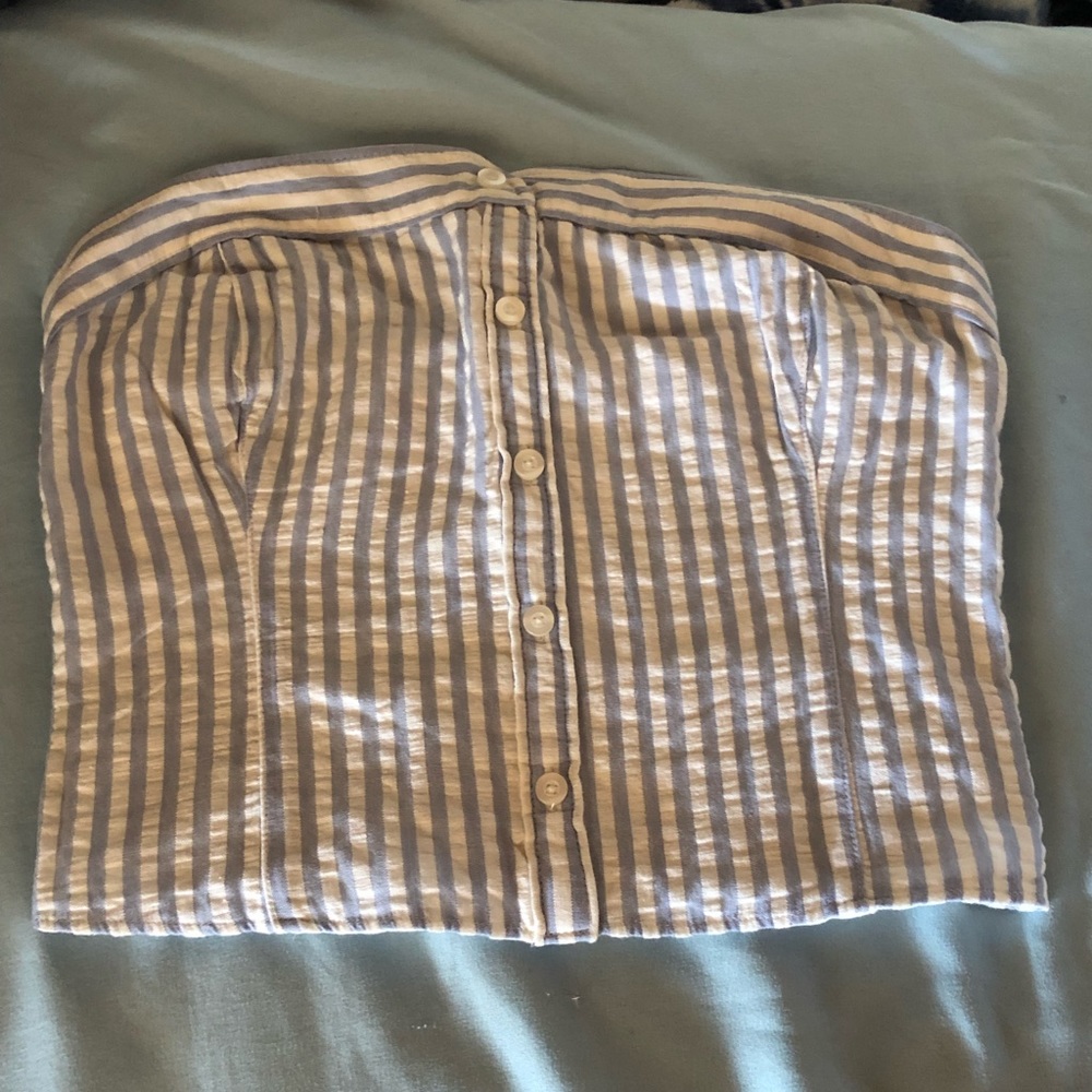 Hollister blue and white tube top
